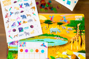 Safari placemat with playful illustrations for language development and early math skills, Safari Placemats, Scenic Safari placemat, Make mealtime fun and educational with this safari-themed placemat, Encourage imaginative play with this colorful Safari placemat, Scenic Safari placemat with simple learning prompts for cognitive development, Fun and educational activities to keep children entertained and engaged on the Safari placemat