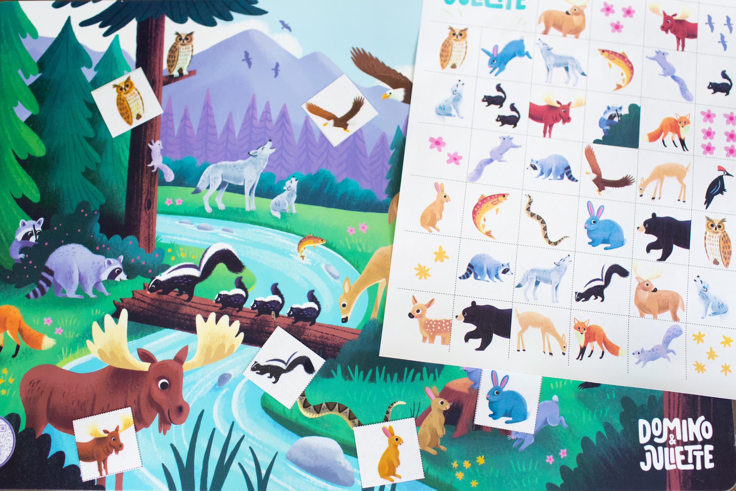 Walk in the Woods Placemat, Furry and feathered forest animal placemat, Walk in the woods placemat with forest animal illustrations, Encourages language development, early math skills, imaginative play, Perfect for indoor activities for 2-year-olds, preschoolers and kindergartners, Provides engaging and educational activities for children, Great ideas for what to play with 2-year-olds and what to do with a 19-month-old at home.